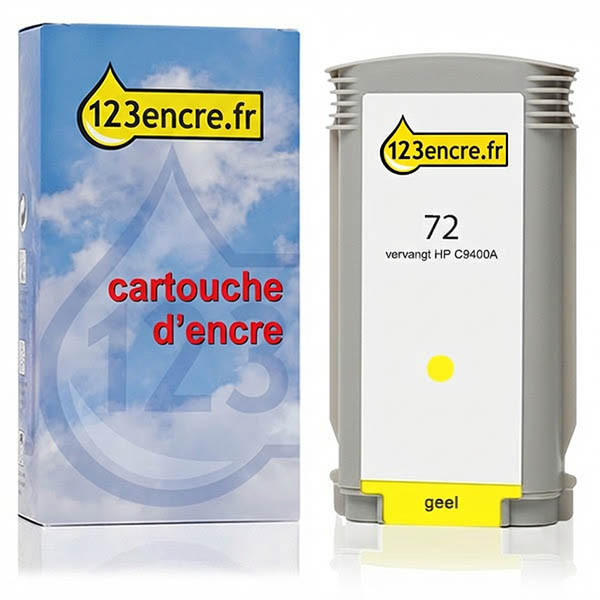 Marque 123encre remplace HP 72 (C9400A) cartouche d'encre - jaune 030887 - 1