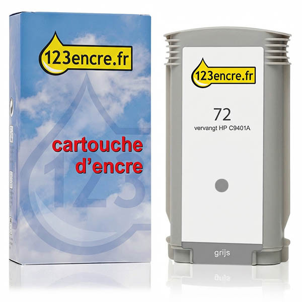 Marque 123encre remplace HP 72 (C9401A) cartouche d'encre - gris 030889 - 1