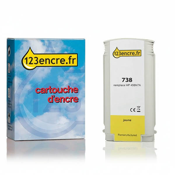 Marque 123encre remplace HP 738 (498N7A) cartouche d'encre - jaune 093285 - 1