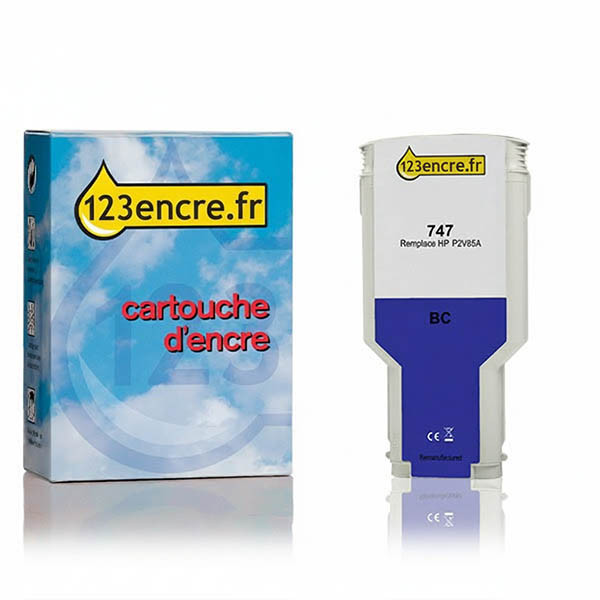 Marque 123encre remplace HP 747 (P2V85A) cartouche d'encre - bleu chromatique 055353 - 1
