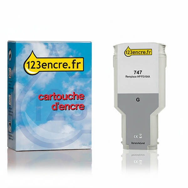 Marque 123encre remplace HP 747 (P2V86A) cartouche d'encre - gris 055349 - 1