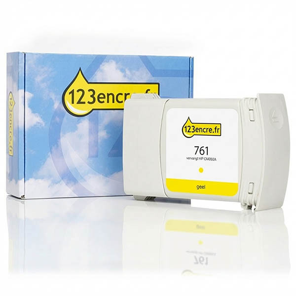 Marque 123encre remplace HP 761 (CM992A) cartouche d'encre - jaune 044063 - 1