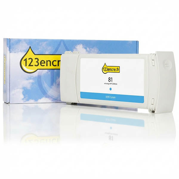 Marque 123encre remplace HP 81 (C4934A) cartouche d'encre cyan clair 031481 - 1
