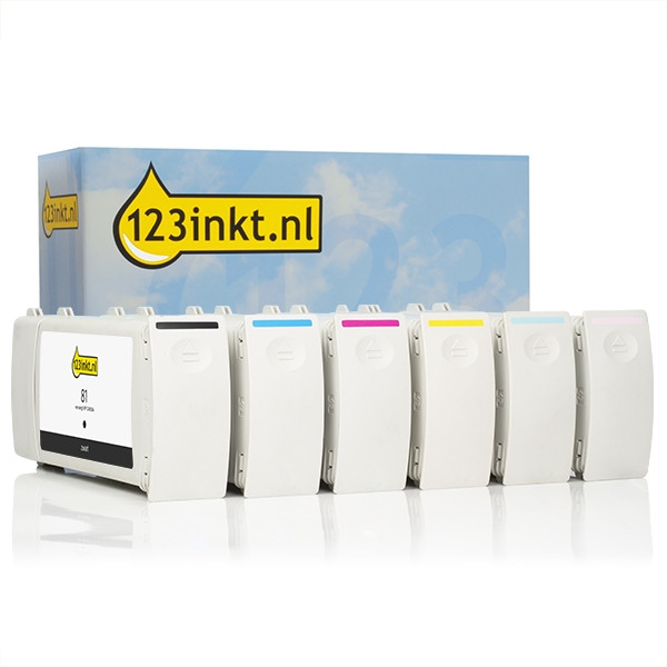 Marque 123encre remplace HP 81 multipack noir + 5 couleurs 160163 - 1