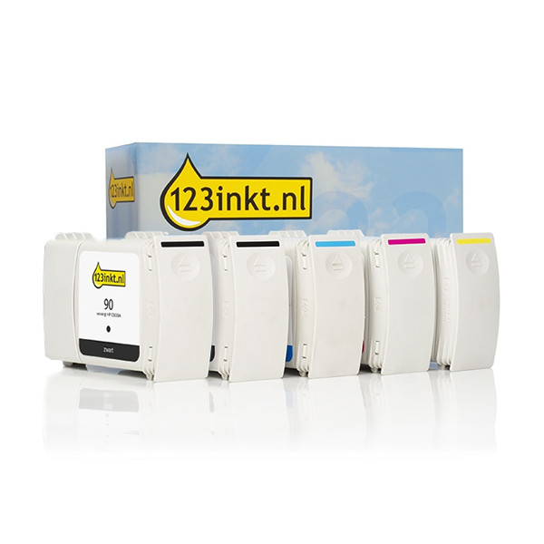 Marque 123encre remplace HP 90 multipack 2x noir + 3 couleurs 160739 - 1