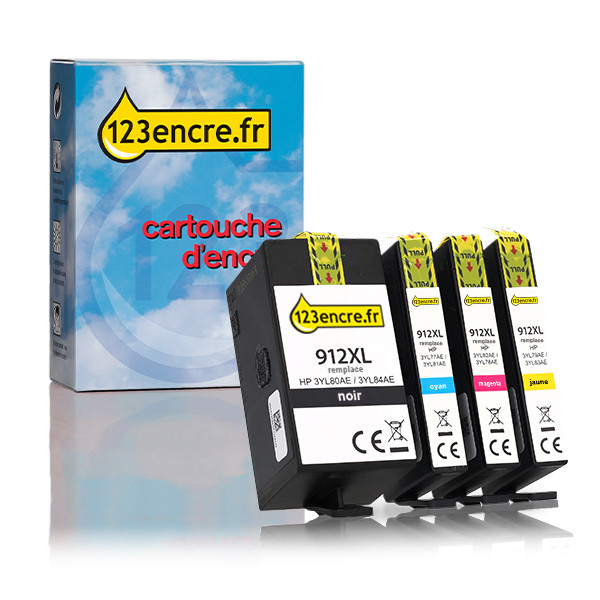 Marque 123encre remplace HP 912XL multipack noir/cyan/magenta/jaune 160197 - 1