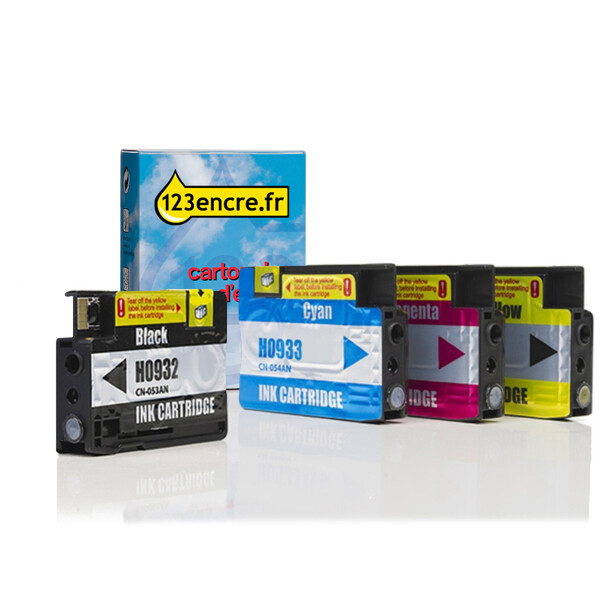 Marque 123encre remplace HP 932 / HP 933 multipack - noir/cyan/magenta/jaune 000567 - 1