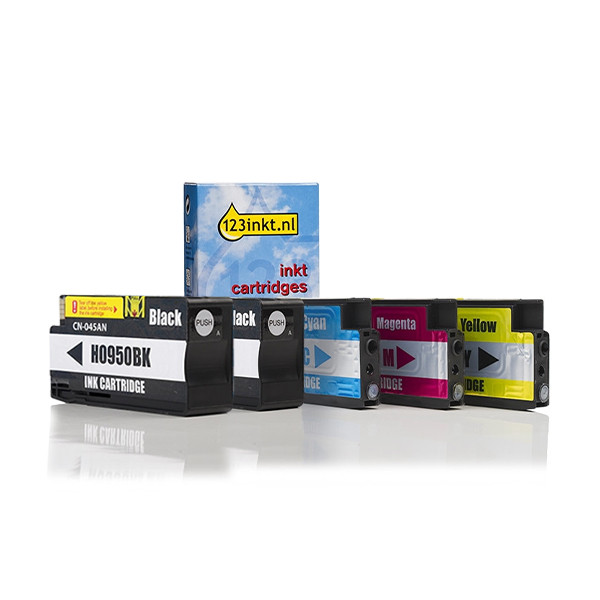 Marque 123encre remplace HP 950/951 (6ZC65AE) multipack 2x noir + 3 couleurs 160749 - 1