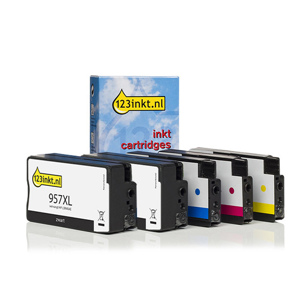 Marque 123encre remplace HP 957XL + 953XL multipack 2x noir + 3 couleurs 160753 - 1