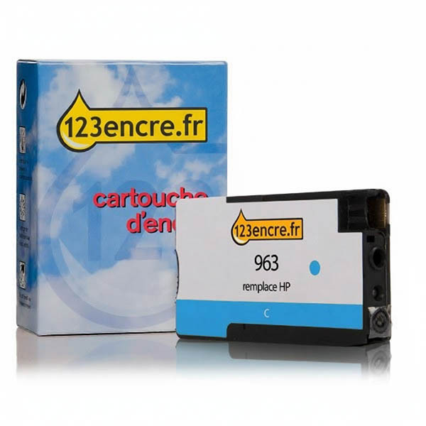 Marque 123encre remplace HP 963 (3JA23AE) cartouche d'encre - cyan 055377 - 1