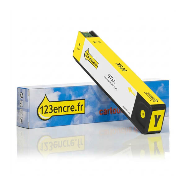 Marque 123encre remplace HP 973X (F6T83AE) cartouche d'encre haute capacité - jaune 054921 - 1