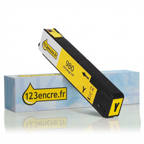 Marque 123encre remplace HP 980 (D8J09A) cartouche d'encre - jaune 044351 - 1