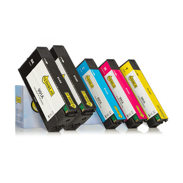 Marque 123encre remplace HP 991A multipack 2x noir + 3 couleurs 160761 - 1