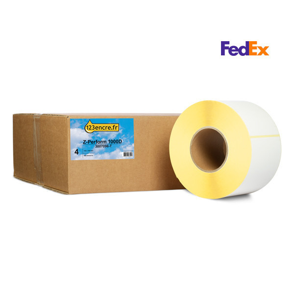Marque 123encre remplace Zebra Z-Perform 1000D étiquettes FedEx (3007096-T) 102 x 152 mm (4 rouleaux) 653301 - 1