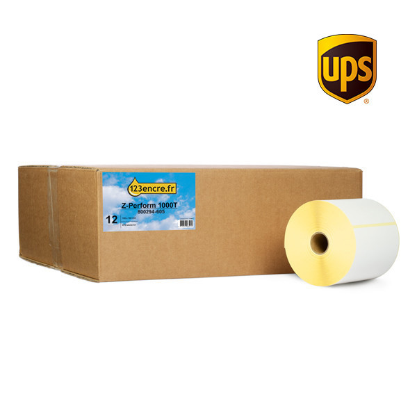 Marque 123encre remplace Zebra Z-Perform 1000T étiquettes UPS (800294-605) 102 x 152 mm (12 rouleaux) 653179 - 1