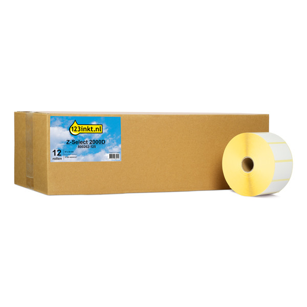 Marque 123encre remplace Zebra Z-Select 2000D étiquettes (800262-125) 57 x 32 mm (12 rouleaux) 140017 - 1