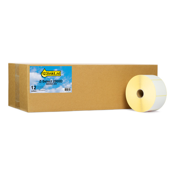 Marque 123encre remplace Zebra Z-Select 2000D étiquettes (800262-205) 57 x 51 mm (12 rouleaux) 140019 - 1