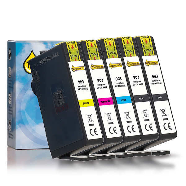 Marque 123encre remplace le multipack HP 903 2x noir + 3x couleur 160740 - 1