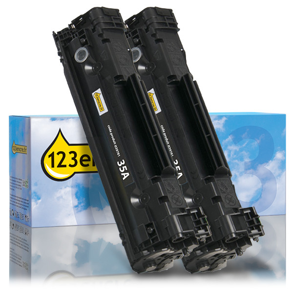 Marque 123encre remplace toner HP 35A (CB435A) duopack - noir 039779 - 1