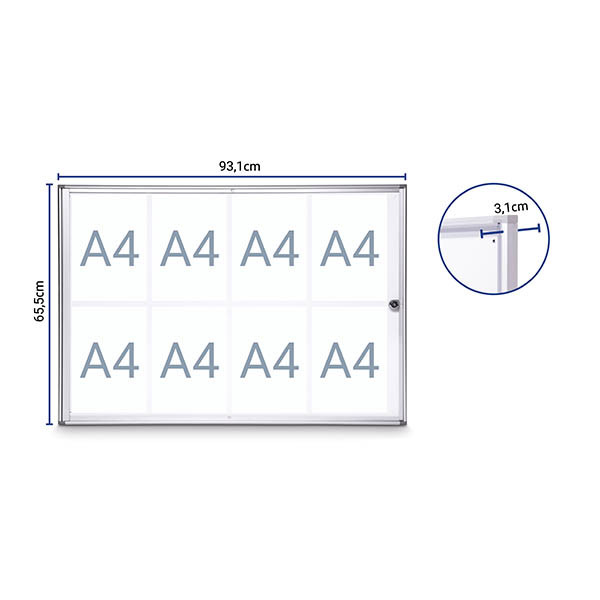 Maul Extraslim vitrine intérieure 8 x A4 aluminium 354879 - 4