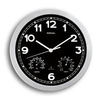 Maul MAULdrive horloge murale radiocommandée en plastique avec cadran noir (Ø 30 cm) - gris 402495