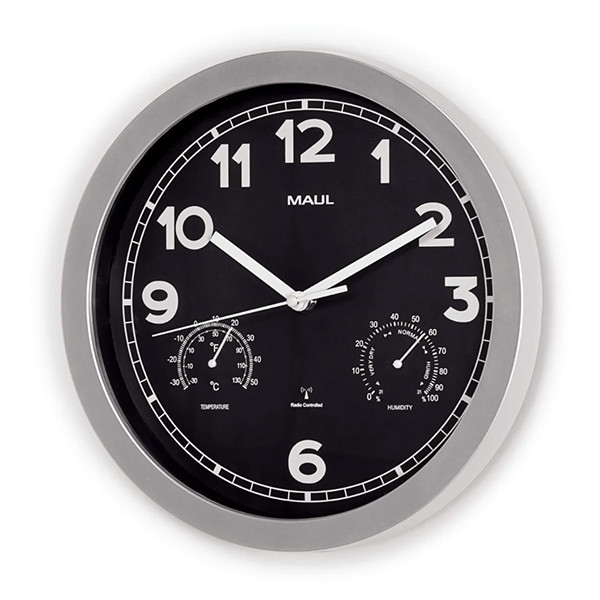 Maul MAULdrive horloge murale radiocommandée en plastique avec cadran noir (Ø 30 cm) - gris 402495 - 2