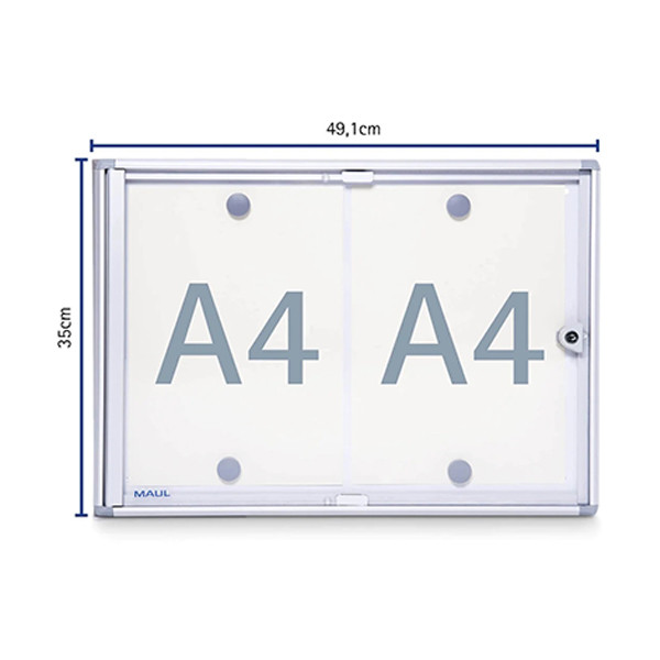 Maul MAULextraslim vitrine pour intérieur 2 x A4 aluminium 402392 - 1