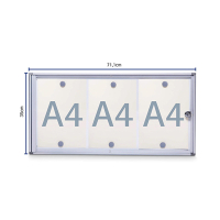Maul MAULextraslim vitrine pour intérieur 3 x A4 aluminium 402393