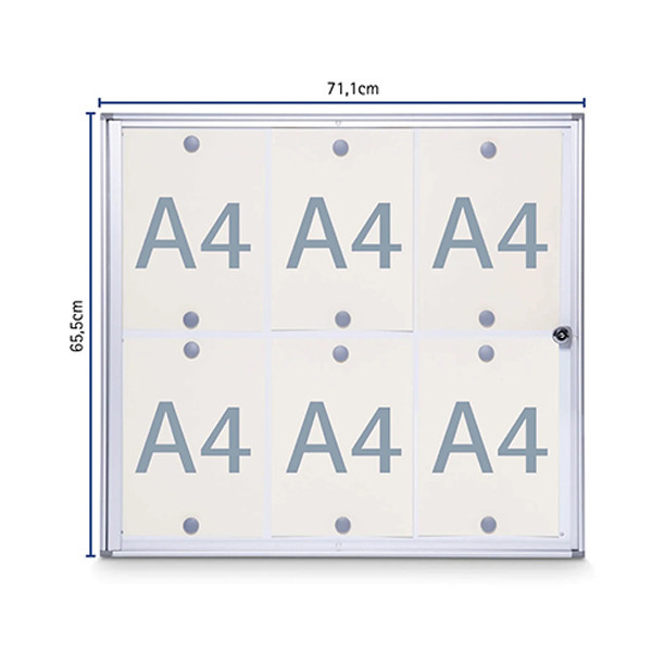 Maul MAULextraslim vitrine pour intérieur 6 x A4 aluminium 402395 - 1