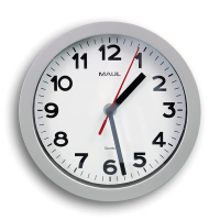 Maul MAULstep horloge murale en plastique avec cadran blanc (Ø 20 cm) - gris 402496