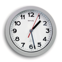 Maul MAULstep horloge murale radiocommandée en plastique avec cadran blanc (Ø 20 cm) - gris 402498