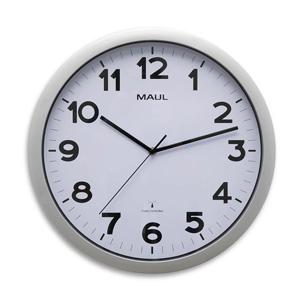 Maul MAULstep horloge murale radiocommandée en plastique avec cadran blanc (Ø 40 cm) - gris 402494 - 1