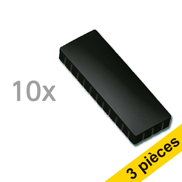 Offre : 3x Maul aimants rectangles 54 x 19 mm (10 pièces) - noir 424826 - 1