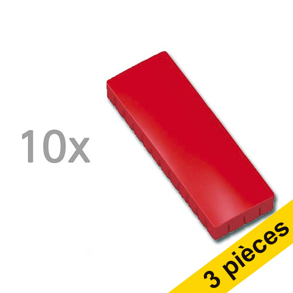 Offre : 3x Maul aimants rectangles 54 x 19 mm (10 pièces) - rouge 424828 - 1