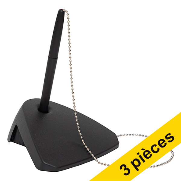 Offre : 3x Maul stylo à bille sur socle en plastique recyclé - noir 424916 - 1