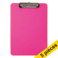 Offre : 5x Maul porte-bloc A4 vertical en plastique - rose fluo transparent
