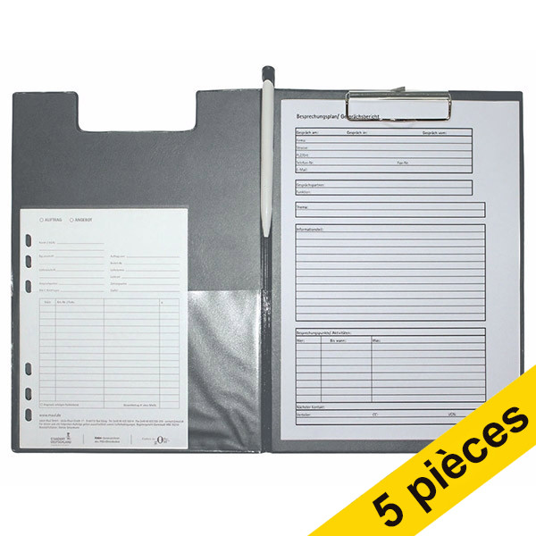 Offre : 5x Maul porte-bloc avec rabat A4 format portrait - argent 402467 - 1