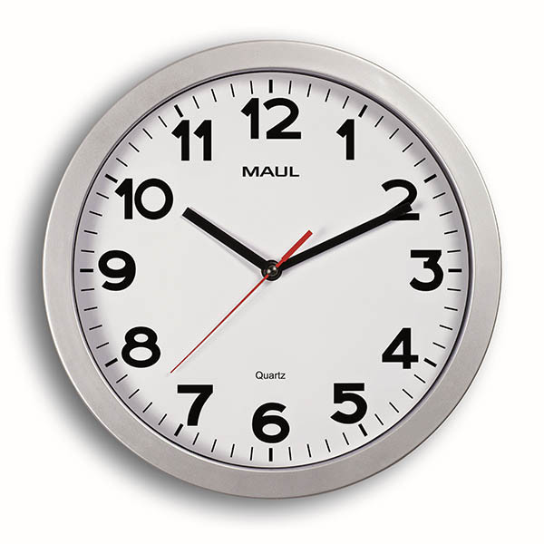 Maul Step horloge murale avec cadran blanc (Ø 30 cm) - argent 354873 - 1