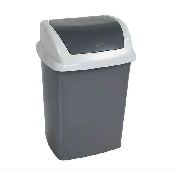 Maul Swing poubelle (10 litres) - gris 354896 - 1