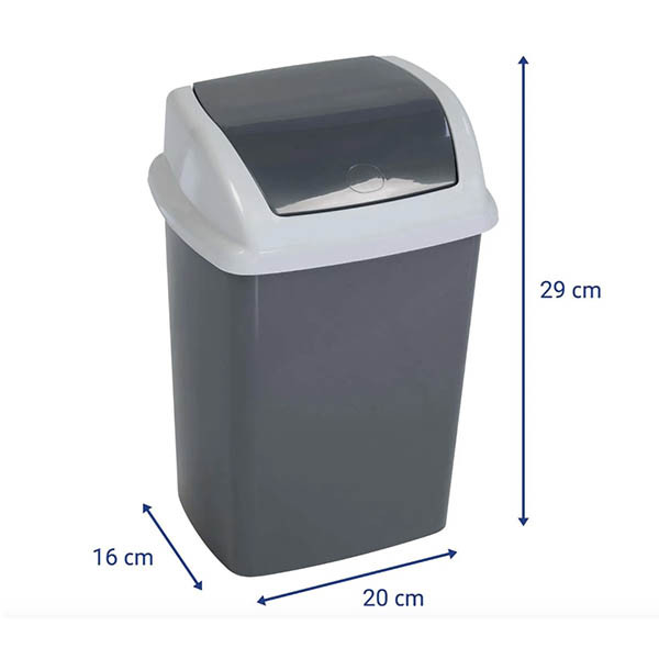 Maul Swing poubelle (5 litres) - gris 354895 - 2