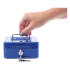 Maul caisse à monnaie en acier avec fente (12,5 x 10,5 x 6 cm) - bleu 402236 - 4
