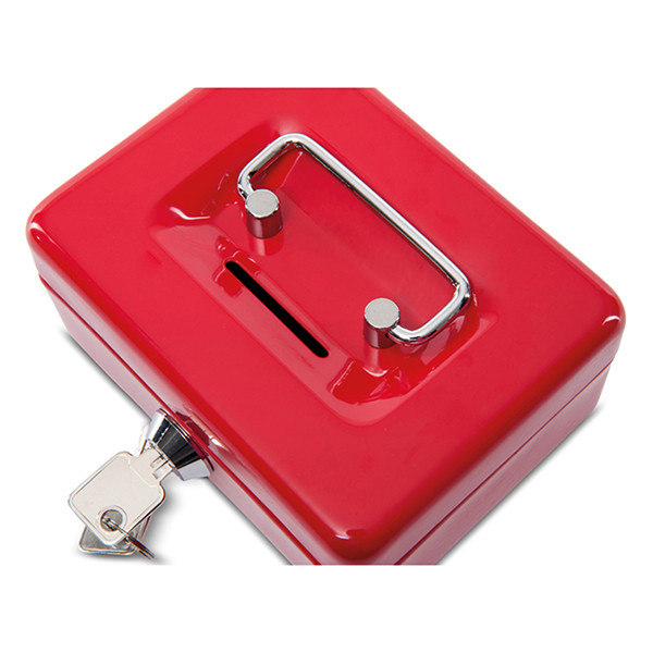 Maul caisse à monnaie en acier avec fente (12,5 x 10,5 x 6 cm) - rouge 402235 - 4