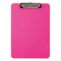 Maul porte-bloc A4 vertical en plastique - rose fluo transparent 402342