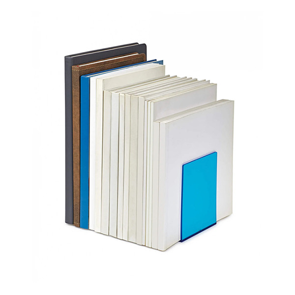 Maul serre-livres acrylique 10 x 10 x 13 cm (2 pièces) - bleu fluo transparent 402341 - 6