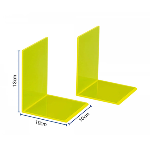 Maul serre-livres acrylique 10 x 10 x 13 cm (2 pièces) - jaune fluo transparent 402339 - 3