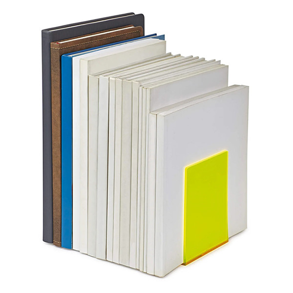 Maul serre-livres acrylique 10 x 10 x 13 cm (2 pièces) - jaune fluo transparent 402339 - 6