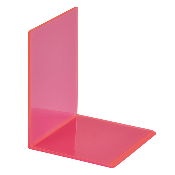 Maul serre-livres acrylique 10 x 10 x 13 cm (2 pièces) - rose fluo transparent 402340 - 1