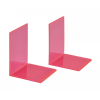 Maul serre-livres acrylique 10 x 10 x 13 cm (2 pièces) - rose fluo transparent 402340 - 2