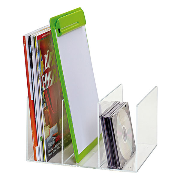 Maul serre-livres acrylique avec 3 compartiments - transparent 402224 - 2