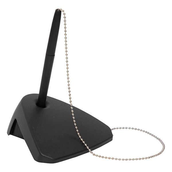 Maul stylo à bille sur socle en plastique recyclé - noir 424901 - 1